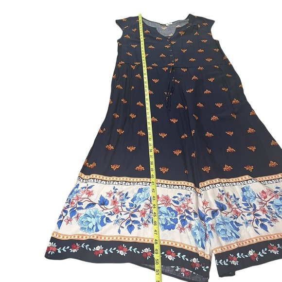 California Bay Co Wide Leg Jumpsuit Rayon Size XL Drawstring Waist Cute Comfort - Picture 10 of 16